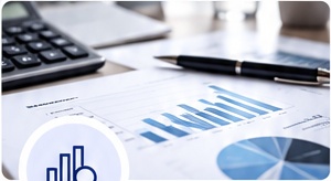 Financial reports and charts for business analysis